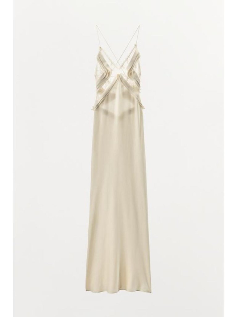 Zara Long Georgette Ruffle Dress